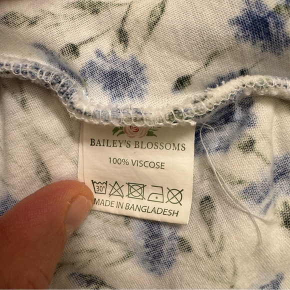 Bailey’s Blossom Baby Girl Dress Floral Blue White Straps Viscose 12-18M - Picture 5 of 5